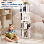 Libreria girevole a 4 livelli, libreria girevole per piccoli spazi, organizer a scaffale da pavimento con display a 360° per camera da letto e soggiorno