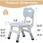 Lot de 2 chaises CuisinSmart pour enfants, chaises réglables en hauteur pour enfants garçons filles de 2 à 6 ans, pour salle de classe, crèche, gris-bleu