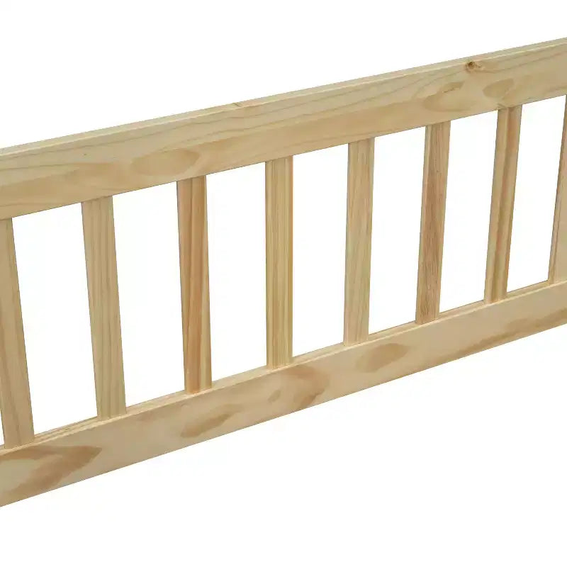 MAYEERTY Letto a pavimento singolo a forma di casetta in legno con recinzione e sponde, Beige