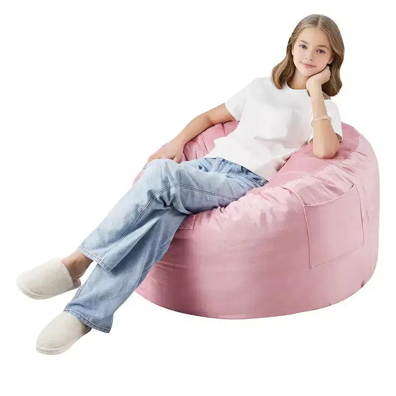 VEVOR Bean Bag Chair, 3 feet Round Bean Bag Chair with Removable and Washable Cover, 25D Memory Foam Filled with Soft and Smooth Dutch Velvet, Pink