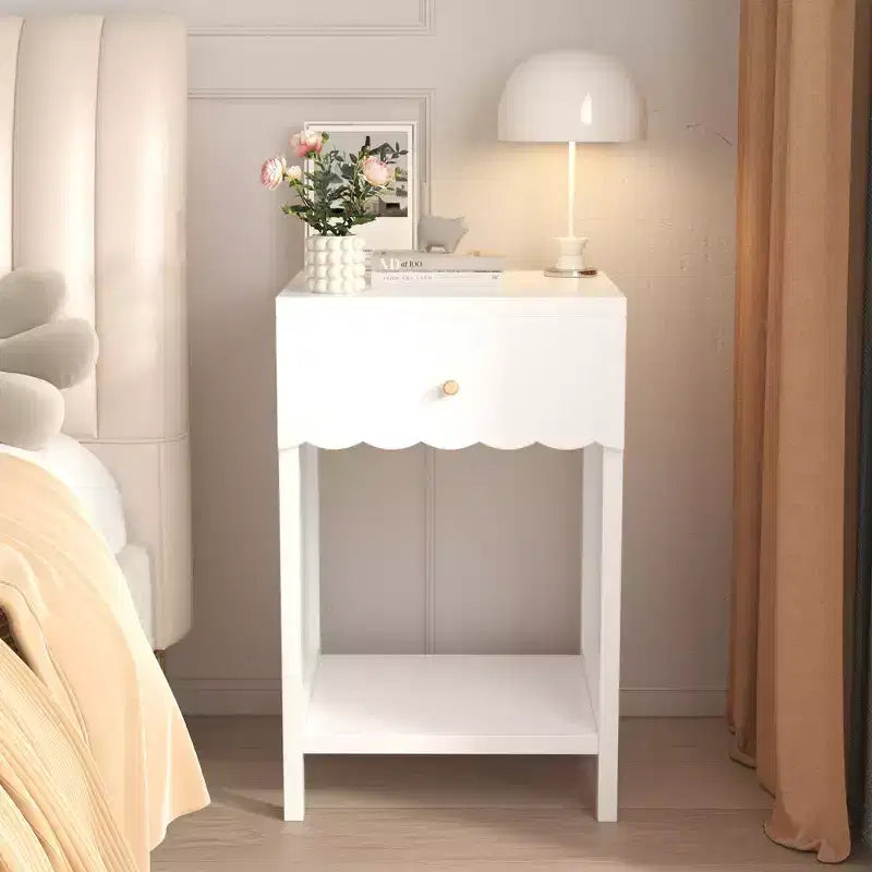 ModernLuxe Kids Nightstand Wood Nightstand White End Table Sofa Side Table with Drawer
