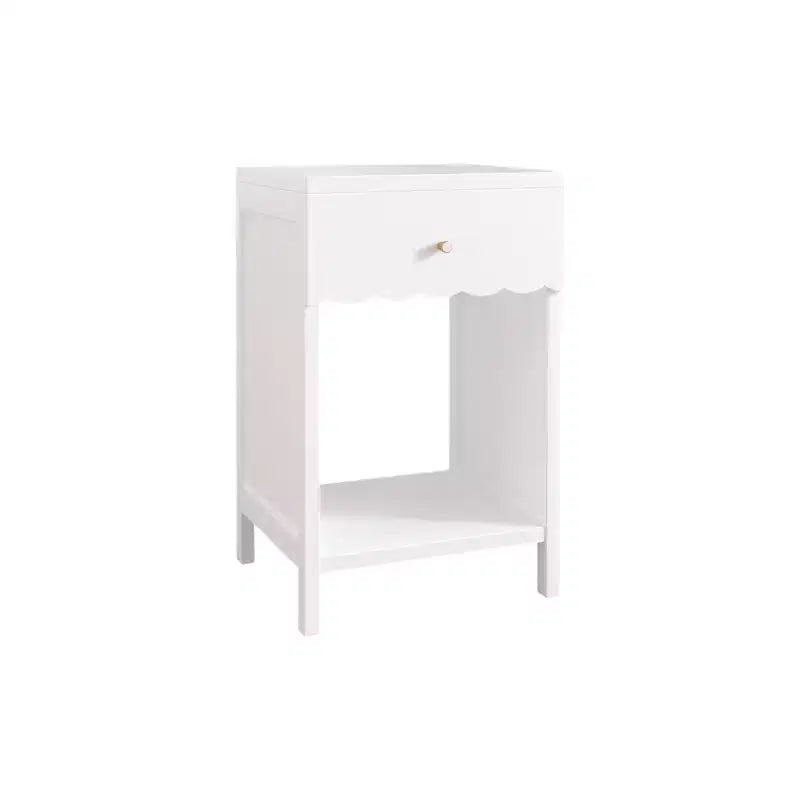 ModernLuxe Comodino per bambini, Comodino in legno, Tavolino da divano bianco con cassetto