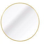Specchio da bagno rotondo moderno in metallo dorato da parete