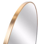 Specchio da bagno rotondo moderno in metallo dorato da parete