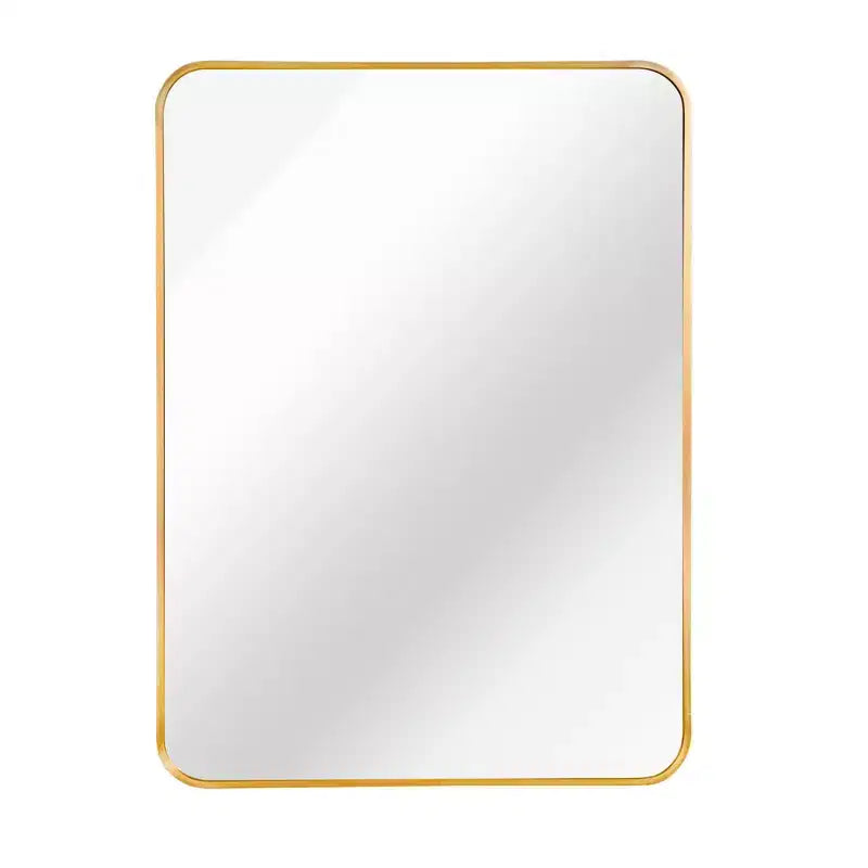 Specchio da bagno rettangolare a parete con cornice metallica dorata - Elegante e resistente