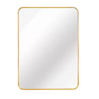 Specchio da bagno rettangolare a parete con cornice metallica dorata - Elegante e resistente