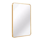 Specchio da bagno rettangolare a parete con cornice metallica dorata - Elegante e resistente