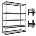 GustoWave 5 Tier Heavy Duty Garage Shelving, Garage Storage with Adjustable Shelves for Kitchen Pantry Basement, Black