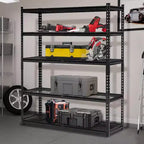 GustoWave Scaffalatura a 5 Ripiani Resistente per Garage, Organizzazione Garage con Ripiani Regolabili per Dispensa Cucina Cantina, Nero