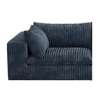 GDFStudio Jocelyn Divano Sezionale a L Moderno a 4 Posti in Tessuto a Coste e Imbottitura in Piuma con Pouf