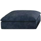 GDFStudio Jocelyn Divano Sezionale a L Moderno a 4 Posti in Tessuto a Coste e Imbottitura in Piuma con Pouf