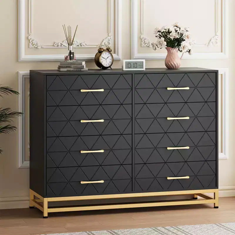 8-Drawer Dresser for Bedroom & Closet, 36.2 Tall Modern Storage Chest with Soft-Close Glides and Anti-Tip Kit, Space-Saving Organizer