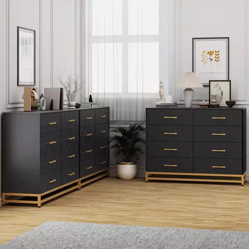 Comò a 8 cassetti per camera da letto e armadio, cassettiera moderna alta 92 cm con guide a chiusura ammortizzata e kit antiribaltamento, organizzatore salvaspazio
