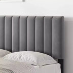CuisinSmart Base Letto, Base Letto Imbottita con Testiera Regolabile, Nessuna Necessità di Rete a Molle, Facile Montaggio, Capacità di Carico 1200 libbre