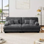 Divano a 2 posti Cloud Couch per soggiorno, divano a 2 posti in ciniglia con 2 cuscini lombari e 2 cuscini decorativi, ciniglia color caffè chiaro
