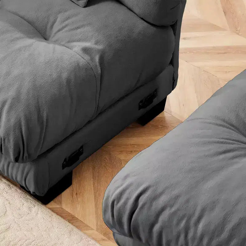 Divano a 2 posti Cloud Couch per soggiorno, divano a 2 posti in ciniglia con 2 cuscini lombari e 2 cuscini decorativi, ciniglia color caffè chiaro
