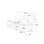 Divano a 2 posti Cloud Couch per soggiorno, divano a 2 posti in ciniglia con 2 cuscini lombari e 2 cuscini decorativi, ciniglia color caffè chiaro