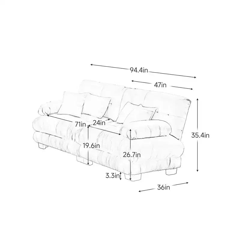 Divano a 2 posti Cloud Couch per soggiorno, divano a 2 posti in ciniglia con 2 cuscini lombari e 2 cuscini decorativi, ciniglia color caffè chiaro