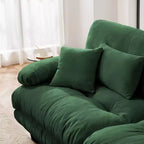 Divano a 2 posti Cloud Couch per soggiorno, divano a 2 posti in ciniglia con 2 cuscini lombari e 2 cuscini decorativi, ciniglia color caffè chiaro
