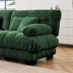 Divano a 2 posti Cloud Couch per soggiorno, divano a 2 posti in ciniglia con 2 cuscini lombari e 2 cuscini decorativi, ciniglia color caffè chiaro