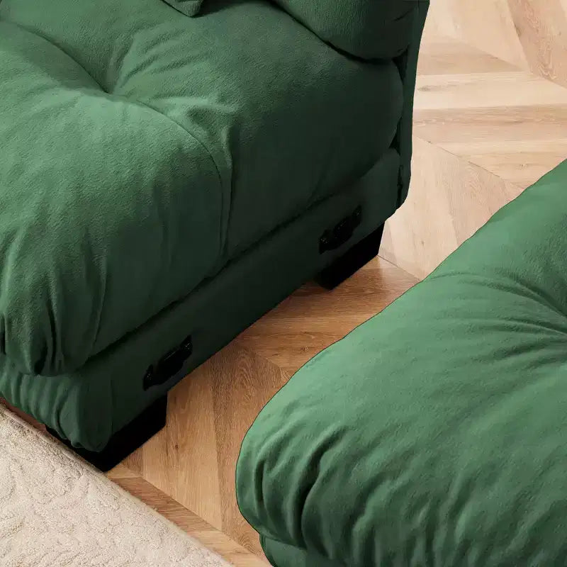 Divano a 2 posti Cloud Couch per soggiorno, divano a 2 posti in ciniglia con 2 cuscini lombari e 2 cuscini decorativi, ciniglia color caffè chiaro