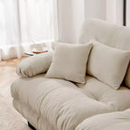 Divano a 2 posti Cloud Couch per soggiorno, divano a 2 posti in ciniglia con 2 cuscini lombari e 2 cuscini decorativi, ciniglia color caffè chiaro
