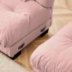 Divano a 2 posti Cloud Couch per soggiorno, divano a 2 posti in ciniglia con 2 cuscini lombari e 2 cuscini decorativi, ciniglia color caffè chiaro