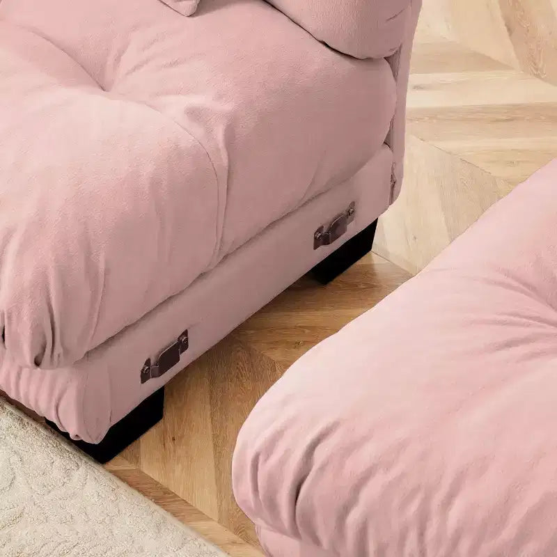 Divano a 2 posti Cloud Couch per soggiorno, divano a 2 posti in ciniglia con 2 cuscini lombari e 2 cuscini decorativi, ciniglia color caffè chiaro