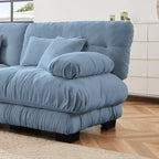 Divano a 2 posti Cloud Couch per soggiorno, divano a 2 posti in ciniglia con 2 cuscini lombari e 2 cuscini decorativi, ciniglia color caffè chiaro