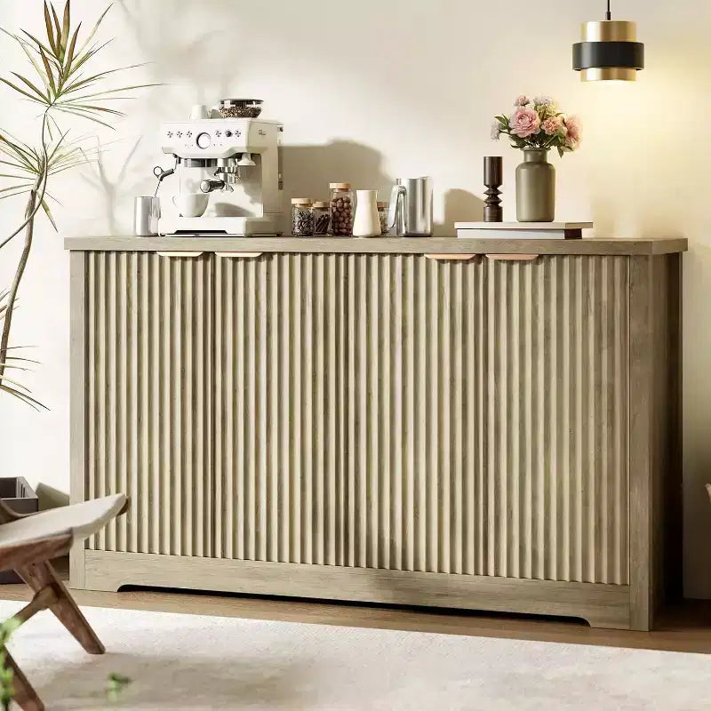 Buffet a Incasso Gustowave con Contenitore, 4 Ante e Ripiani Regolabili