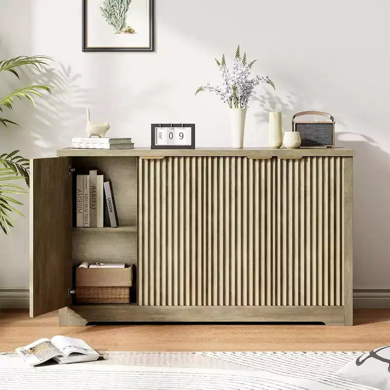 Buffet a Incasso Gustowave con Contenitore, 4 Ante e Ripiani Regolabili