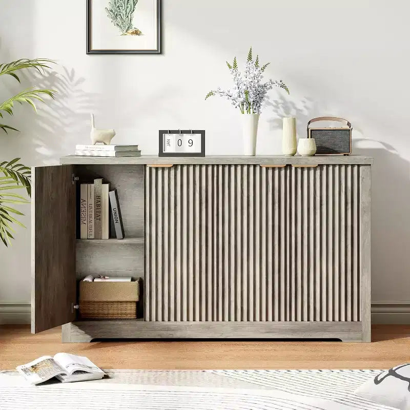 Buffet a Incasso Gustowave con Contenitore, 4 Ante e Ripiani Regolabili