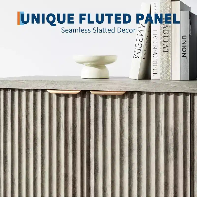 Buffet a Incasso Gustowave con Contenitore, 4 Ante e Ripiani Regolabili