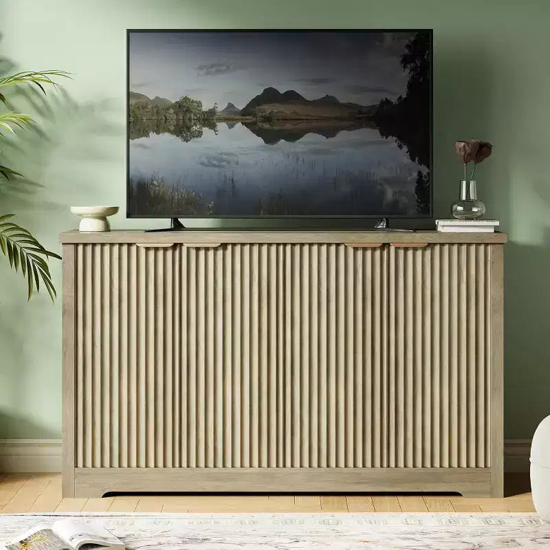 Buffet encastré Gustowave avec rangement, 4 portes et étagères réglables