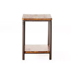 Table d'appoint GDFStudio Ronan en bois rustique et métal avec étagère de rangement