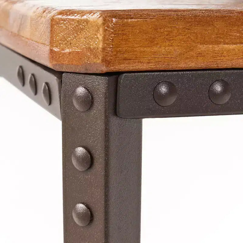 Table d'appoint GDFStudio Ronan en bois rustique et métal avec étagère de rangement