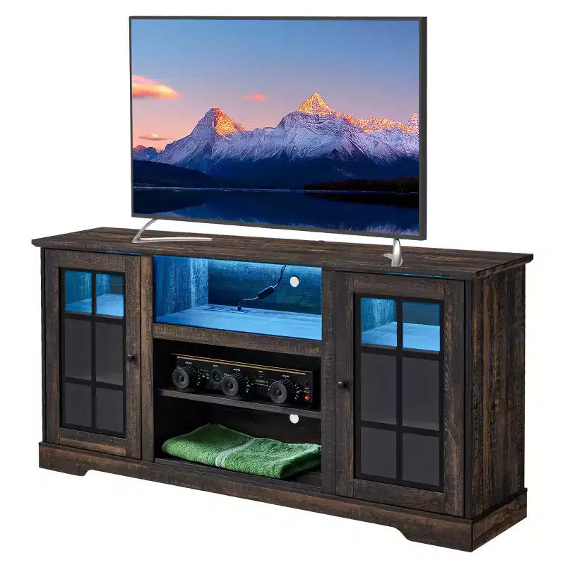 Supporto TV EROMMY con anta in vetro temperato per TV fino a 65 pollici