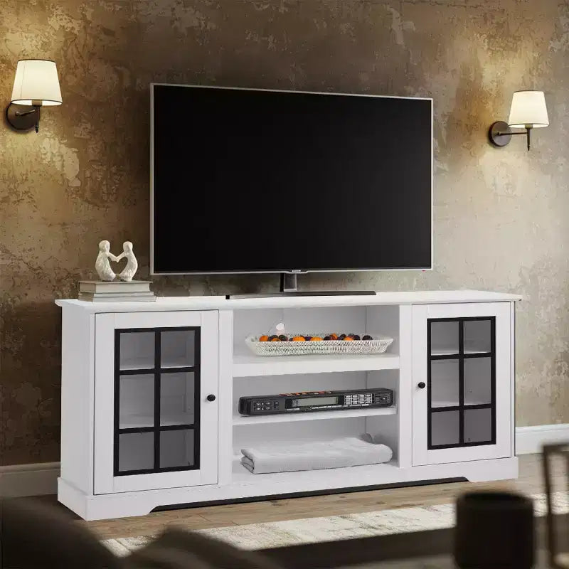 Supporto TV EROMMY con anta in vetro temperato per TV fino a 65 pollici