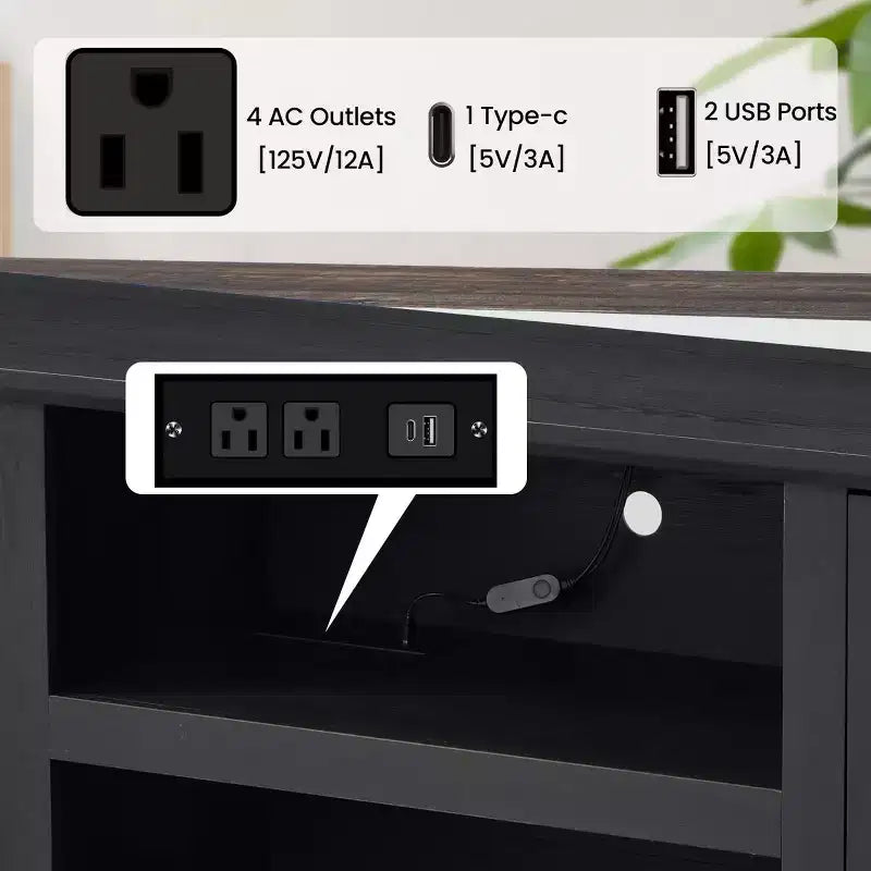 Supporto TV EROMMY con anta in vetro temperato per TV fino a 65 pollici