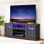 EROMMY Tv Stand With Tempered Glass Door For Tvs Up To 65