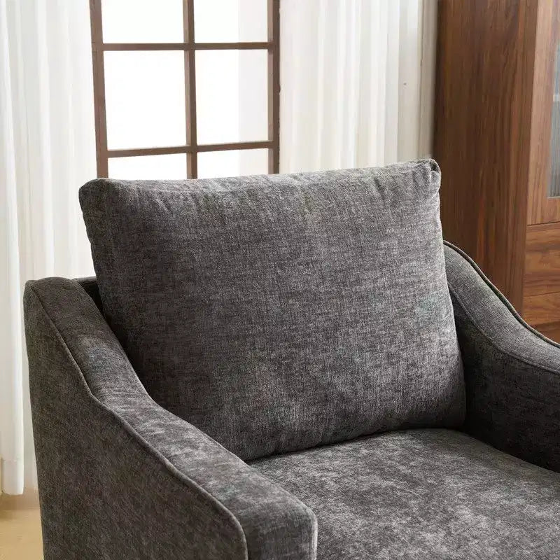 Fauteuil d'appoint pivotant Karl Home Chenille pour salon