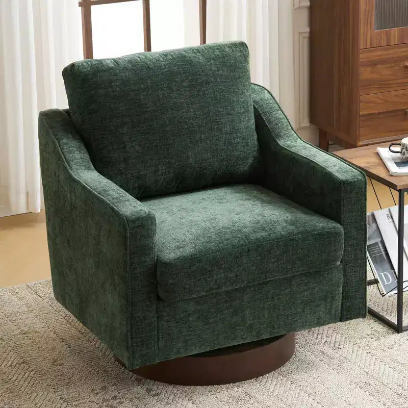 Fauteuil d'appoint pivotant Karl Home Chenille pour salon