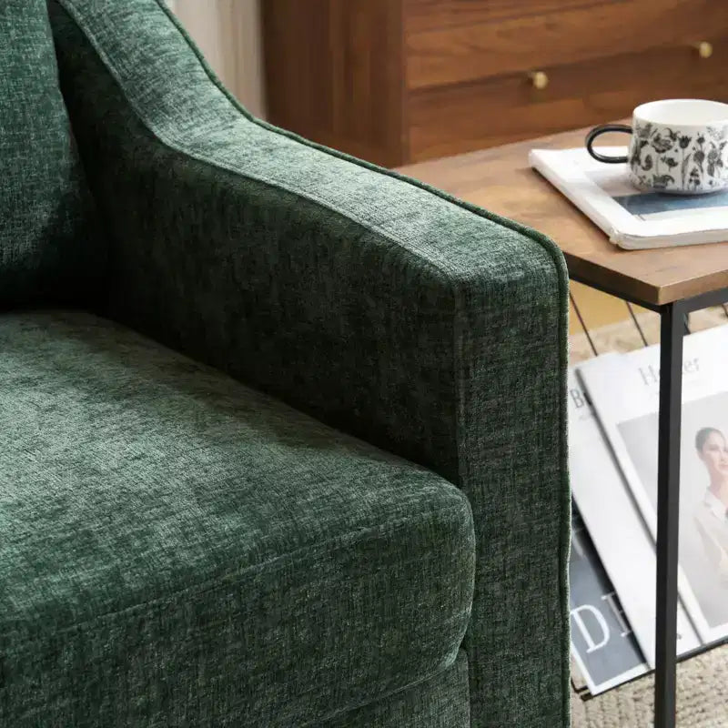 Fauteuil d'appoint pivotant Karl Home Chenille pour salon