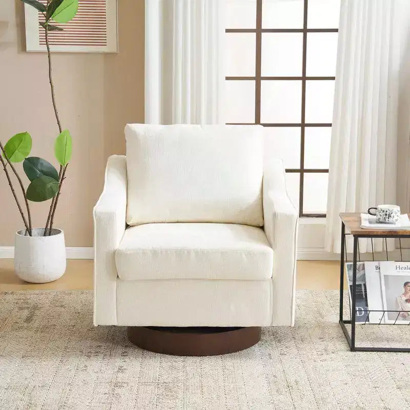 Fauteuil d'appoint pivotant Karl Home Chenille pour salon