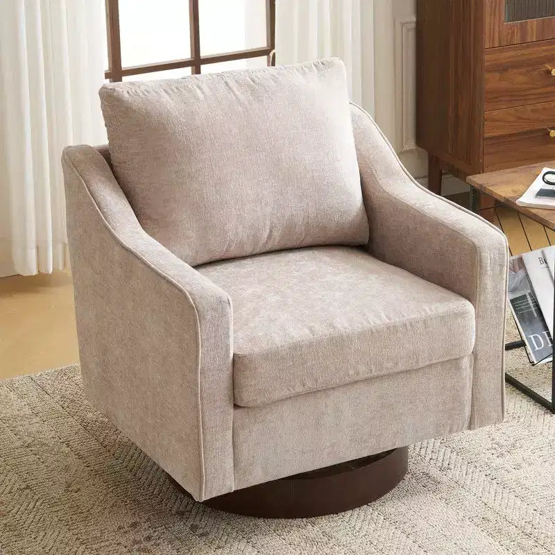 Fauteuil d'appoint pivotant Karl Home Chenille pour salon