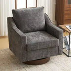 Fauteuil d'appoint pivotant Karl Home Chenille pour salon