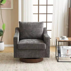 Fauteuil d'appoint pivotant Karl Home Chenille pour salon