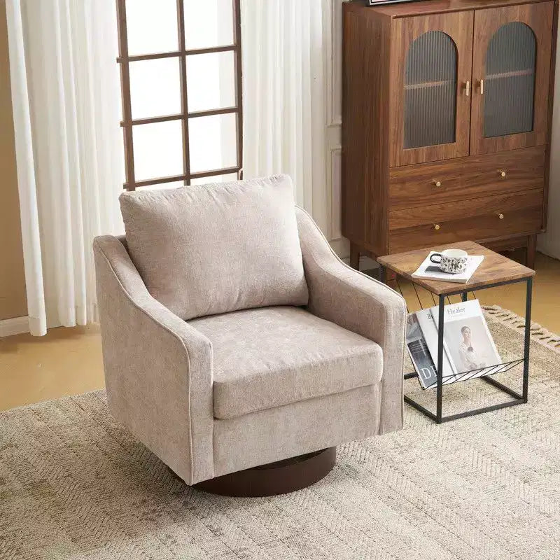 Fauteuil d'appoint pivotant Karl Home Chenille pour salon