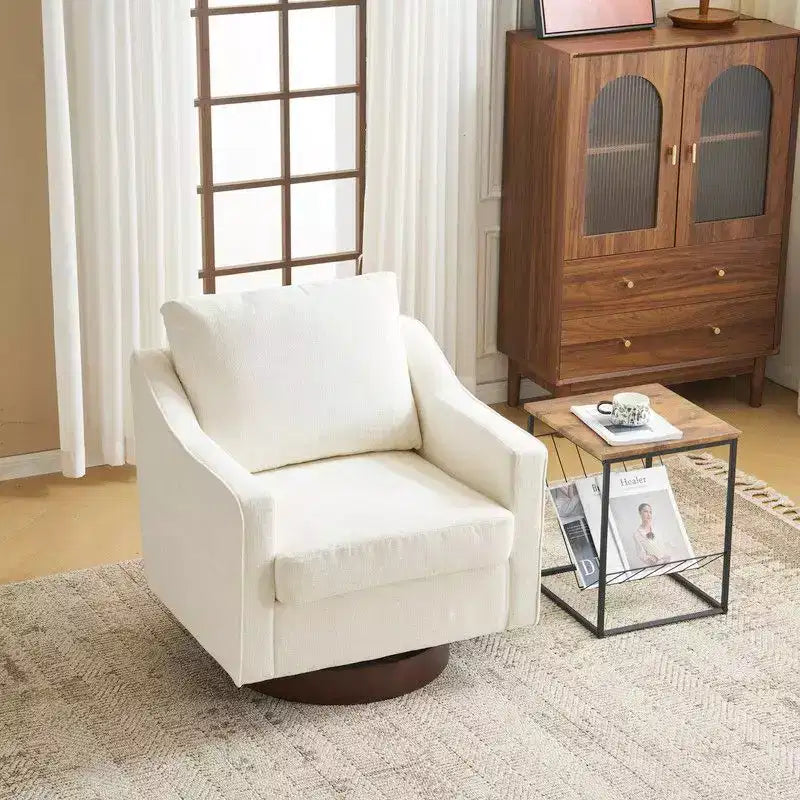 Karl Home Chenille Living Room Swivel Barrel Accent Chair