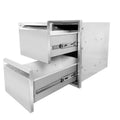 13 x 21 Stainless Steel Flush Mount BBQ Drawers with Grooved Handle,for Outdoor Kitchen Island or Patio Grill Station